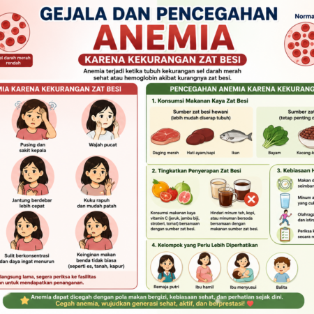 Gejala dan Pencegahan Anemia karena Kekurangan Zat Besi